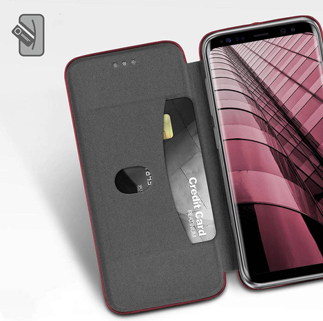 Etui IPHONE 11 portfel z klapką skóra ekologiczna Flip Elegance burgundowe