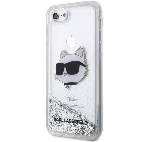 Karl Lagerfeld KLHCI8LNHCCS iPhone 7/8/ SE 2020/2022 Silber/Silber Hardcase Glitter Choupette Head