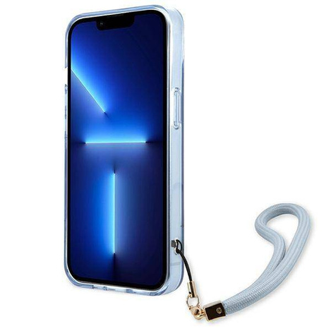 Schutzhülle IPHONE 13 MINI Guess Hardcase Translucent Stap (GUHCP13SHTSGSB) blau