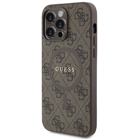 Oryginalne Etui GUESS Hardcase GUHMP13LG4GFRW do iPhone 13 Pro (Kompatybilny z Magsafe / 4G Ring classic logo / brązowy)
