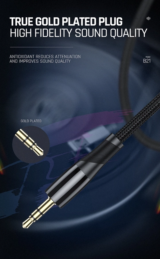 JELLICO Kabel B21 JACK 3.5MM - JACK 3.5MM 1.2M schwarz