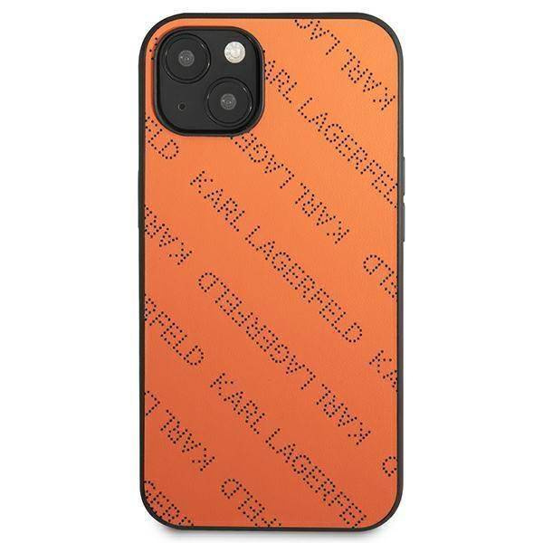 Original Case IPHONE 13 Karl Lagerfeld Hardcase Perforated Allover (KLHCP13MPTLO) orange