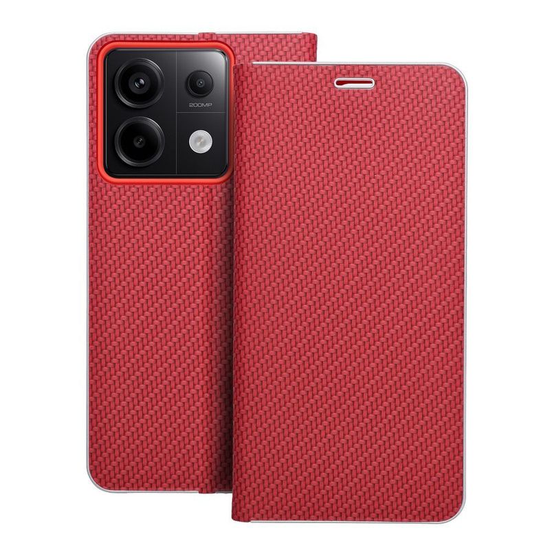 Kabura LUNA Book Carbon do XIAOMI Redmi NOTE 13 PRO 5G czerwony