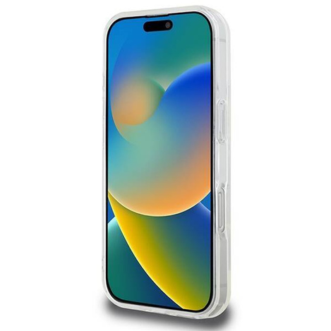 Karl Lagerfeld nakładka do iPhone 16 Pro 6,3" KLHMP16LHLSKIH biała Hardcase IML Metal Karl Head MagSafe