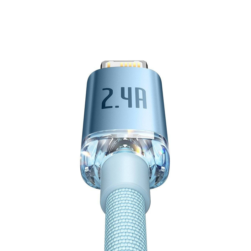 Baseus Crystal Shine Series USB-Kabel - Lightning 2,4A 20W 2m blau (CAJY001203)