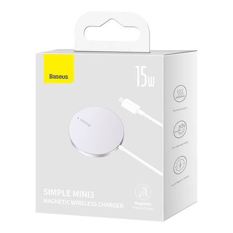 Baseus Simple Mini3 Magnetic Wireless Charger 15W (Silver)