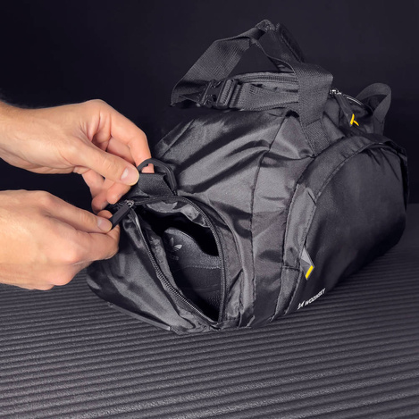 Wozinsky torba sportowa plecak bagaż podręczny torba 40x20x25 cm do samolotu czarny (WSB-B01)