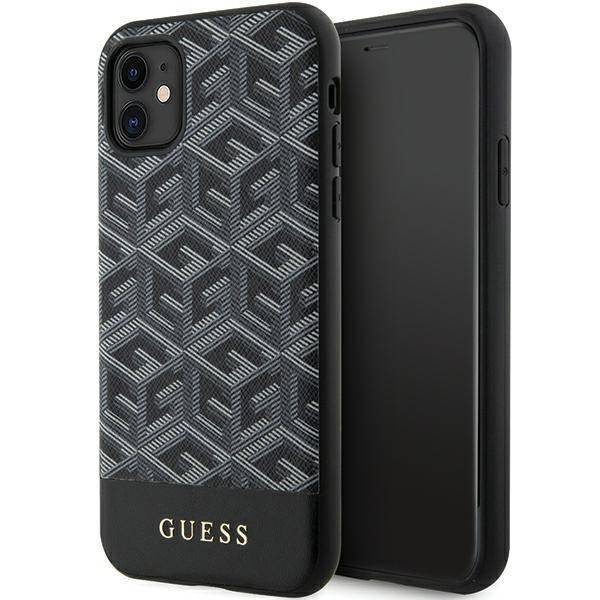 Guess GUHMN61HGCFSEK iPhone 11 / Xr 6,1" schwarz/schwarzes Hardcase GCube Stripes MagSafe