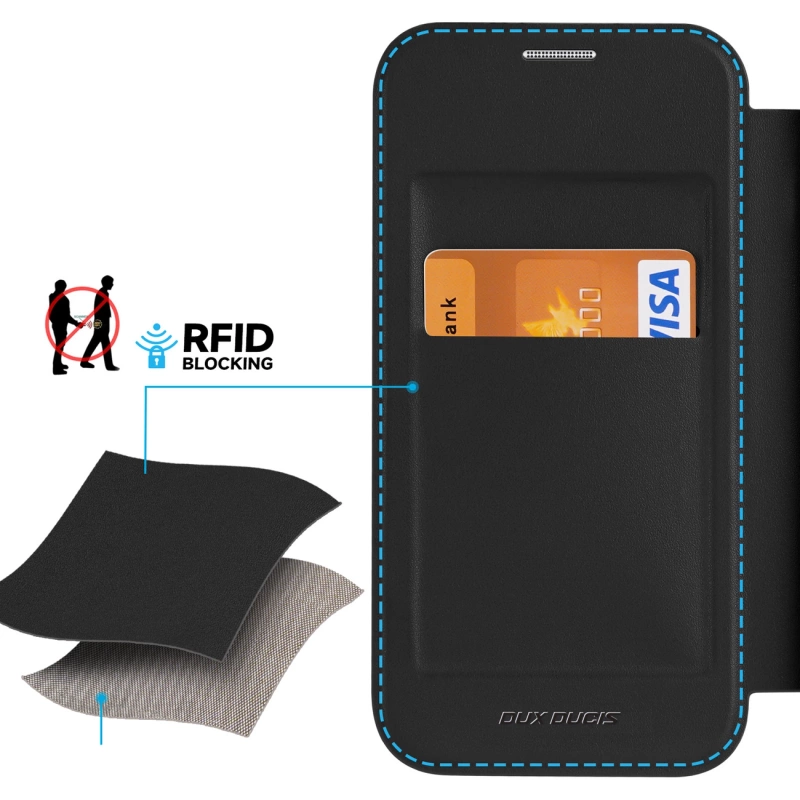 Dux Ducis Skin X Pro Hülle für Samsung S24+ mit Magnetring und Klappe – Schwarz