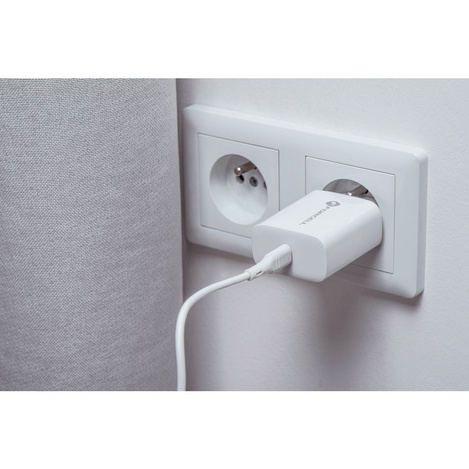 Forcell Ładowarka Sieciowa ze złączem USB typ C i kablem typ C - 3A 25W z funkcją ładowania PD i QC 4.0