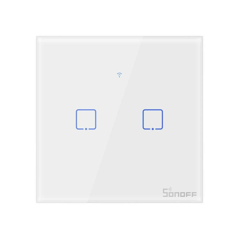 Sonoff T0EU2C-TX dwukanałowy dotykowy włącznik światła przełącznik przycisk Wi-Fi biały (IM190314010)