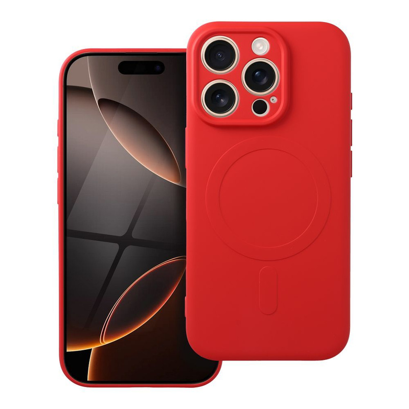 Futerał SILICONE MAG COVER kompatybilny z MagSafe do IPHONE 16 Pro czerwony
