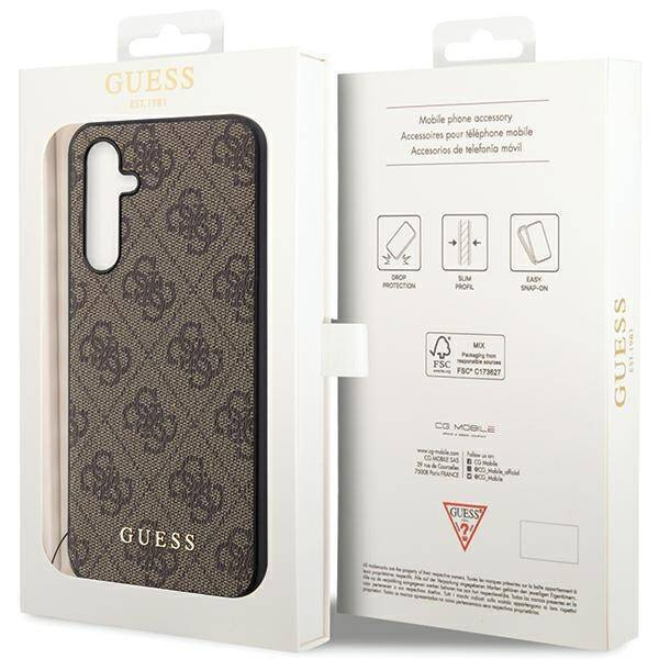 Guess nakładka do Samsung S23 FE GUHCS23FEGF4GBR GUESS HC PU 4G CHARM brązowa