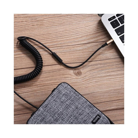 HOCO kabel AUX Audio Jack 3,5mm z mikrofonem Spring UPA02 czarny