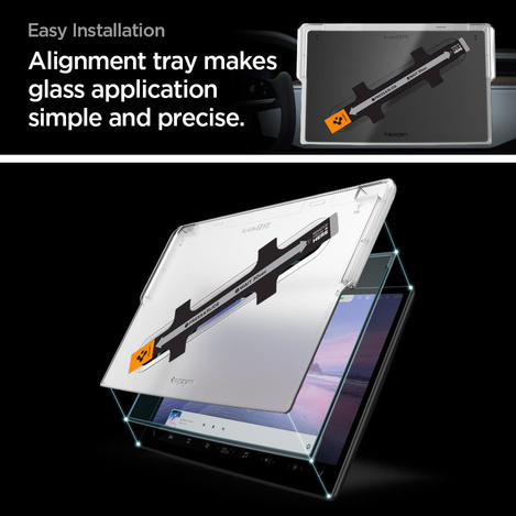 GEHÄRTETES GLAS Spigen GLASS FC &quot;EZ FIT&quot; TESLA MODELL X 2022 / MODELL S 2021 SCHWARZ