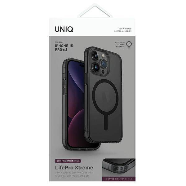Etui UNIQ LifePro Xtreme Magclick Charging do iPhone 15 Pro - szare