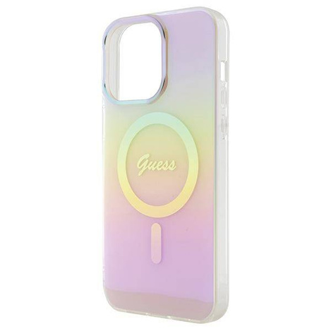 Guess IML Iridescent MagSafe Hülle für iPhone 15 Pro – Rosa