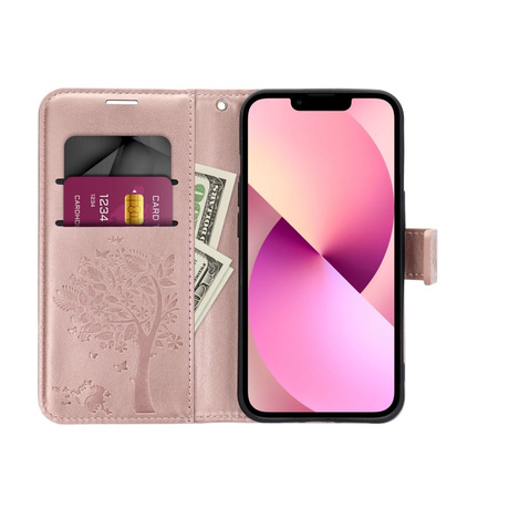 Kabura MEZZO Book do SAMSUNG A36 5G drzewo złoty róż