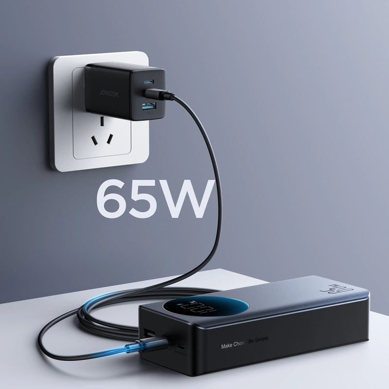 Joyroom 30000mAh 65W power bank with digital display (JR-PBF05) - black