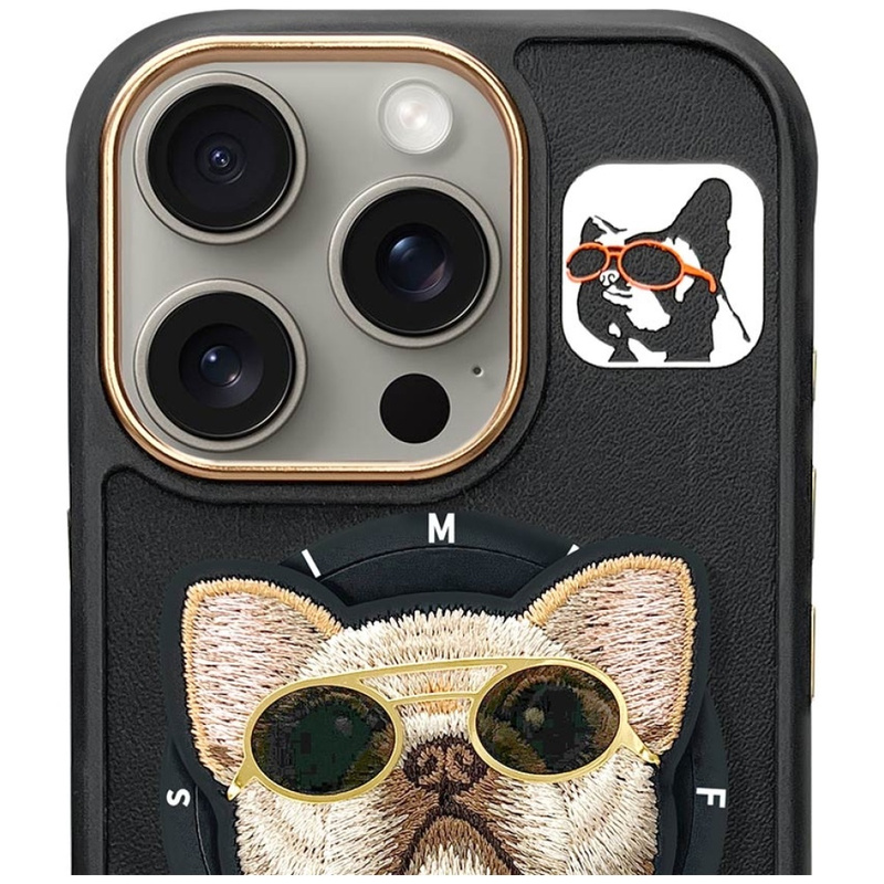 Etui Nimmy Glasses Cool Dog MagSafe do    iPhone 16 Pro Max czarny