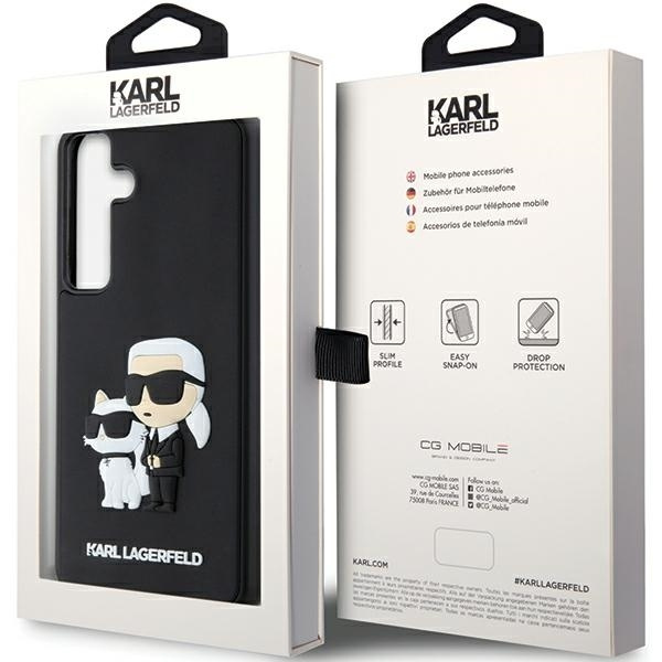 Oryginalne Etui KARL LAGERFELD hardcase 3D Rubber Karl&Choupette KLHCS24M3DRKCNK do Samsung Galaxy S24 Plus czarny