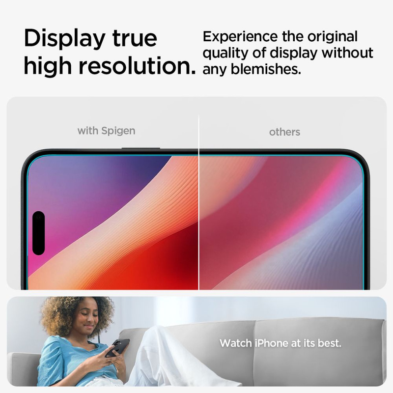 GEHÄRTETES GLAS Spigen GLAS.TR „EZ FIT“ IPHONE 15 KLAR