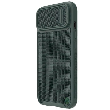 Nillkin Textured S Case für iPhone 14, gepanzerte Hülle mit Kameraabdeckung, grün