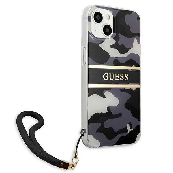 Guess nakładka do iPhone 13 6,1" GUHCP13MKCABBK czarny hard case Camo Strap Collection