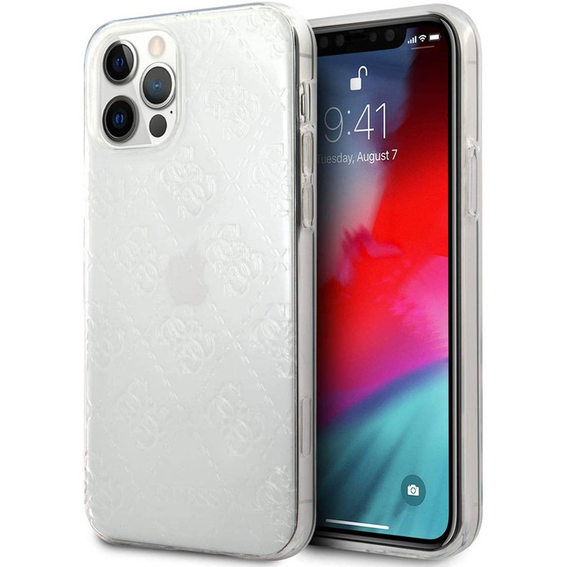 Guess GUHCP12M3D4GTR iPhone 12/12 Pro 6,1" transparent hardcase 4G 3D Pattern Collection