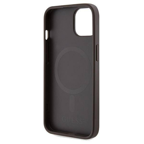 Guess nakładka do iPhone 15 6,1&quot; GUHMP15SP4RPSW HC MAGSAFE 4G PRINTED STRIPES brązowa