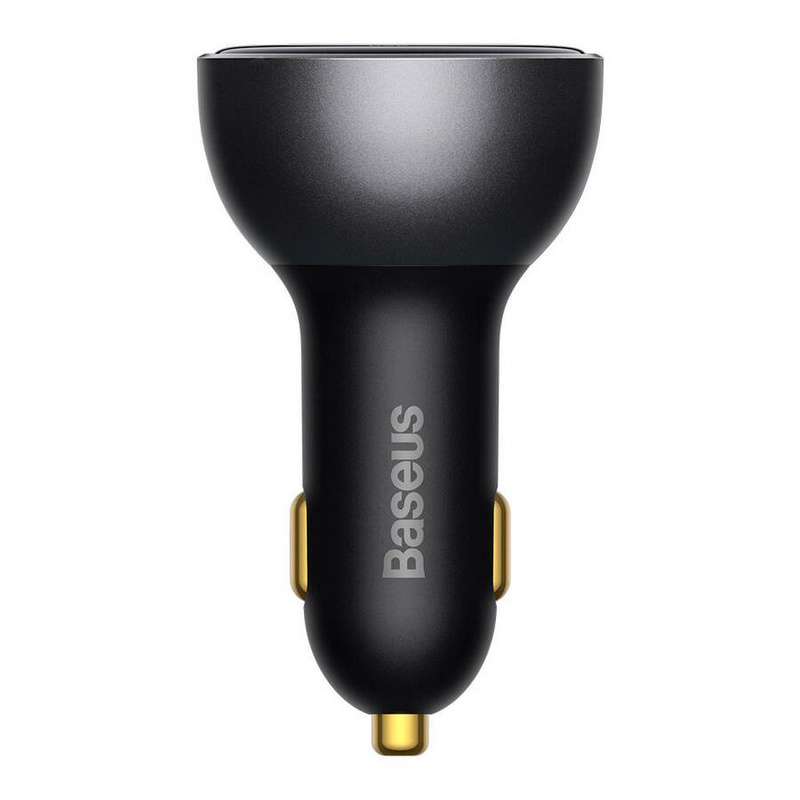 BASEUS ładowarka samochodowa Digital Display Dual USB + Typ-C 140W (z kablem Typ-C do Typ-C 240W 1m Czarny)