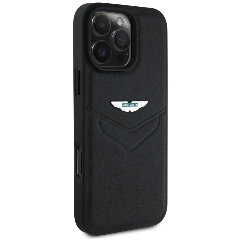 Etui Aston Martin HC Leather Victory Design do iPhone 16 Pro Max czarny
