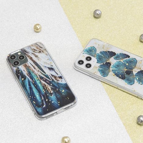 Nakładka Gold Glam do iPhone 15 Pro 6,1&quot; listki