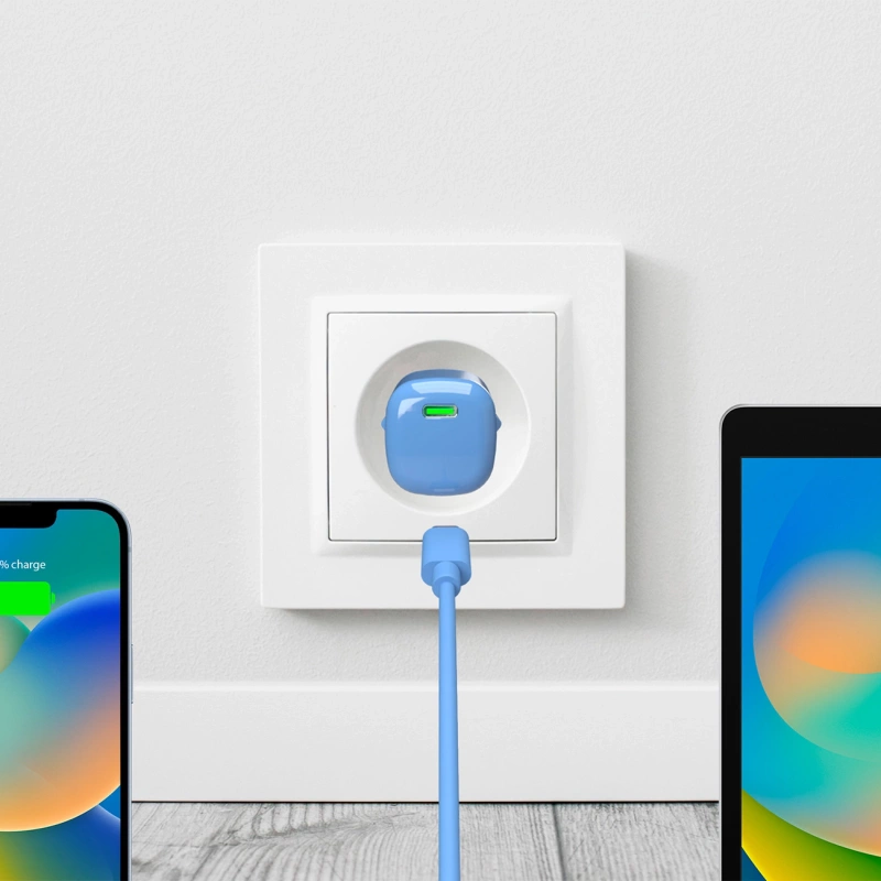 Puro 20W GaN USB-C Wandladegerät – blau