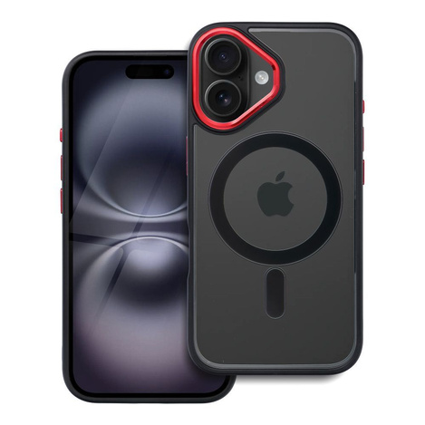 Futerał COLOR EDGE MAG COVER kompatybilny z MagSafe do IPHONE 16 czarno czerwony