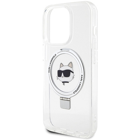Karl Lagerfeld KLHMP15LHMRSCHH iPhone 15 Pro 6,1" weiß/weiß Hardcase Ring Stand Choupette Head MagSafe