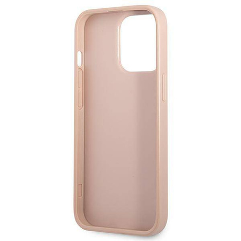 Schutzhülle IPHONE 13 PRO Guess Hardcase Saffianotriangle Logo Cardslot (GUHCP13LPSATPP) rosa