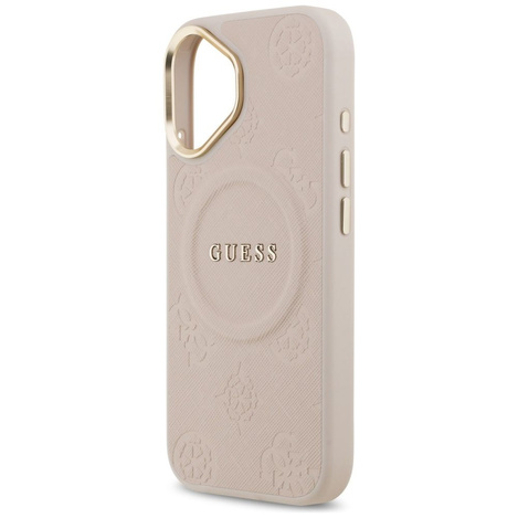 GUESS futerał do IPHONE 17 kompatybilny z MagSafe GUHMP17SPSAMSECP (PU W/ Peony Hot Stamp) różowy