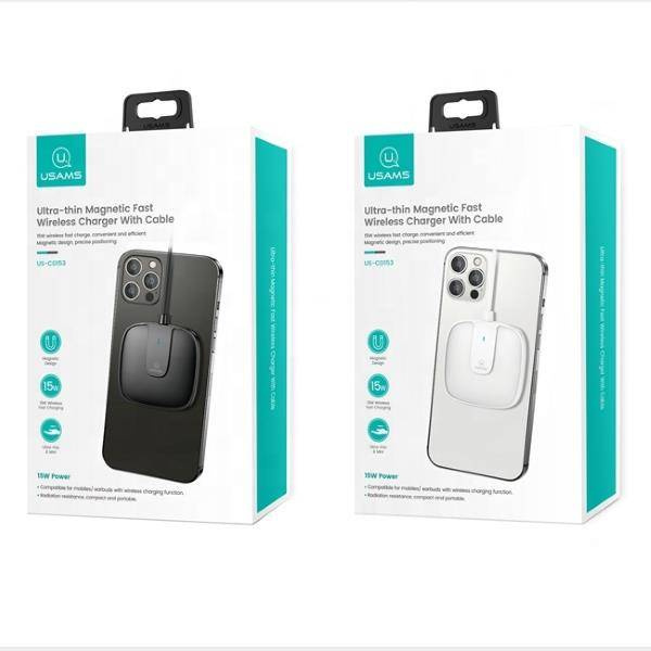 USAMS Ład. indukcyjna US-CD153 magnetic 15W iPhone 12 series czarny/black CD153DZ01