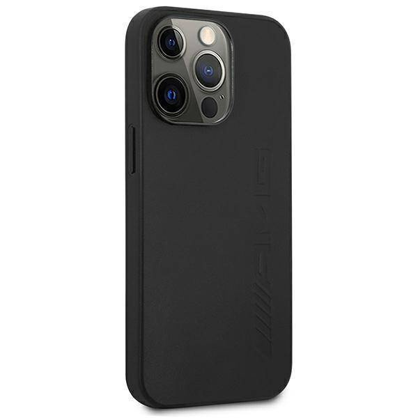 AMG AMHCP14XDOLBK iPhone 14 Pro Max 6,7 &quot;schwarz / schwarz Hardcase Leder Hot Stamped