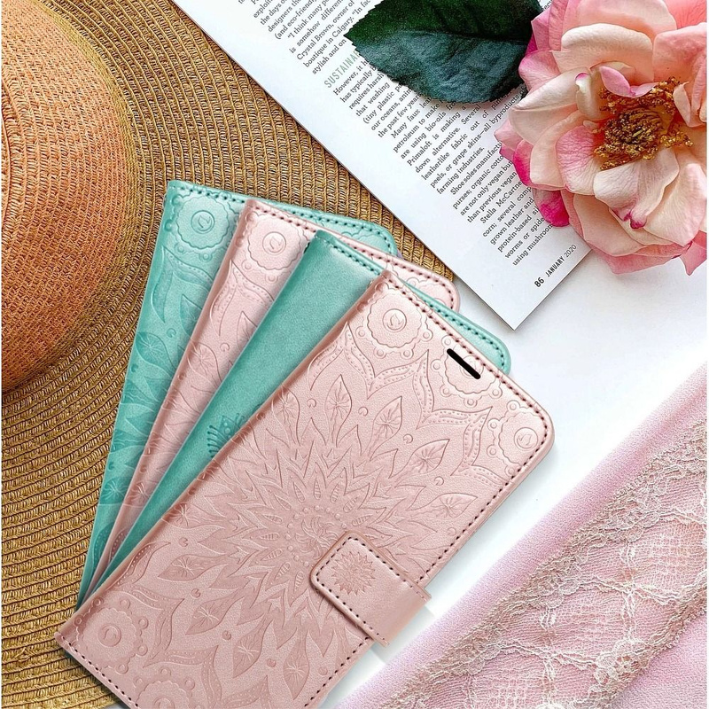 Kabura MEZZO Book do SAMSUNG A12 mandala złoty róż