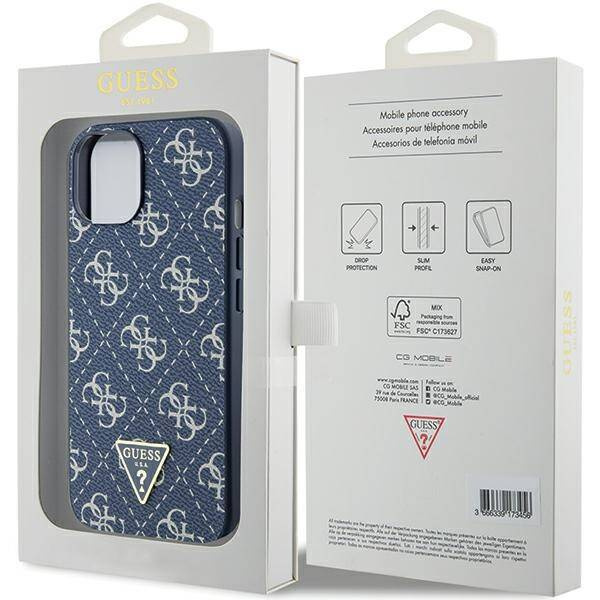 Oryginalne Etui GUESS hardcase 4G Triangle Metal Logo GUHCP15MPG4GPB do Iphone 14 Plus/ 15 Plus niebieski
