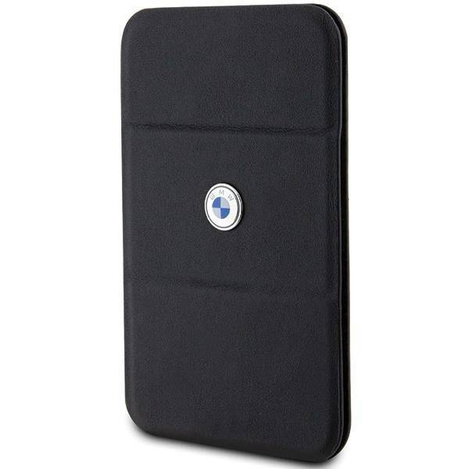 Oryginalne Etui IPHONE Z MAGSAFE BMW Wallet Card Slot Stand MagSafe Signature Collection (BMWCSMRSK) czarne