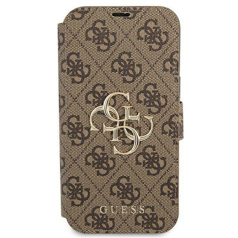 Guess etui do iPhone 13 Pro / 13 6,1&quot; GUBKP13L4GMGBR brązowy book case 4G Big Metal Logo