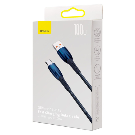 USB cable for USB-C Baseus Glimmer Series, 100W, 1m (Blue)