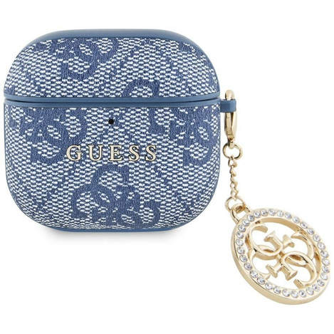 GUESS futerał do APPLE AirPods 4 GUA4P4E4CDB (PU 4G W/ Strass Charm) niebieski