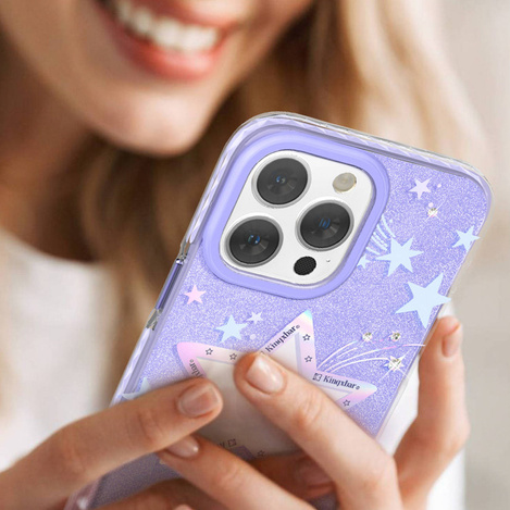 Kingxbar Heart Star Series Hülle für iPhone 14 Plus Lila Star Hülle