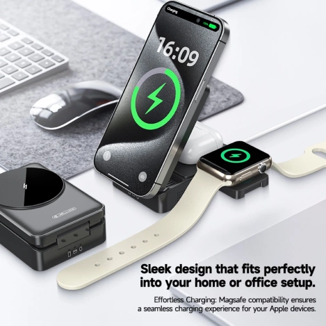JELLICO wireless charger 3in1 W25 15W Black