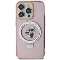Karl Lagerfeld KLHMP15SHMRSKCP iPhone 15 6,1" rosa/rosa Hardcase Ringständer Karl&Choupette MagSafe