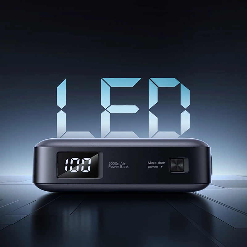 Powerbank Ugreen PB503 5000mAh z portem USB-C i zintegrowanym złączem USB-C - szary